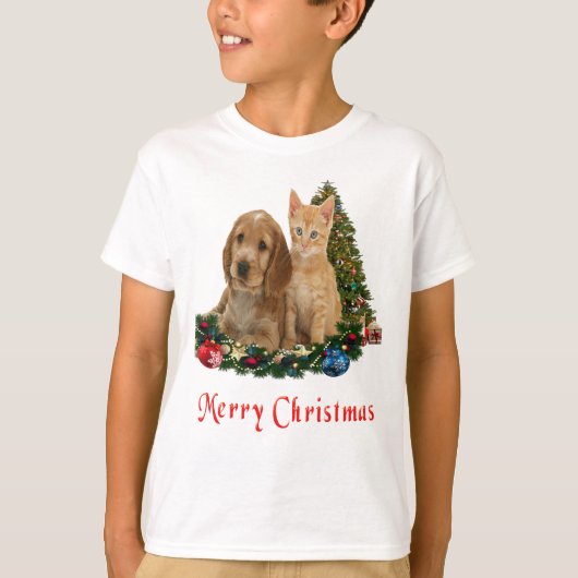動物のクリスマス Tシャツ (正面)