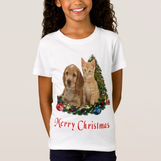 動物のクリスマス Tシャツ (正面)