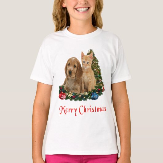 動物のクリスマスTシャツ Tシャツ (正面)