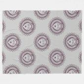 動物のクールパターン – オオカミ頭マンダラ1 フリースブランケット (正面(横))