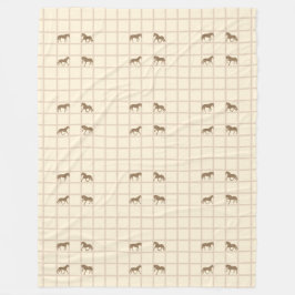 動物のクールパターン – グリッドのシェイプ馬1 フリースブランケット