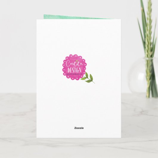 動物のコアラの誕生日を持つ熱帯の緑の木 カード (裏面)