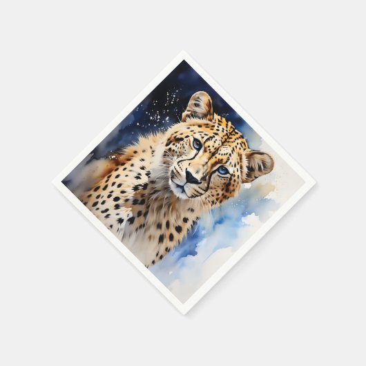 動物のサファリチータウォーター色 スタンダードカクテルナプキン (角)