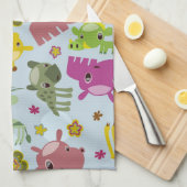 動物のサファリパターン キッチンタオル (四つ折り)