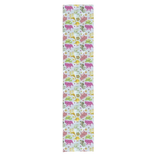 動物のサファリパターン ショートテーブルランナー (正面)