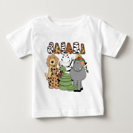 動物のサファリ ベビーTシャツ (正面)