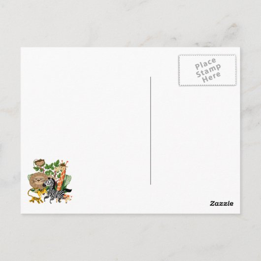 動物のサファリ ポストカード (裏面)