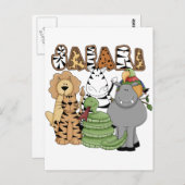 動物のサファリ ポストカード (正面/裏面)