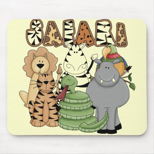 動物のサファリ マウスパッド (正面)