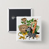 動物のサファリ 缶バッジ (正面&裏面)