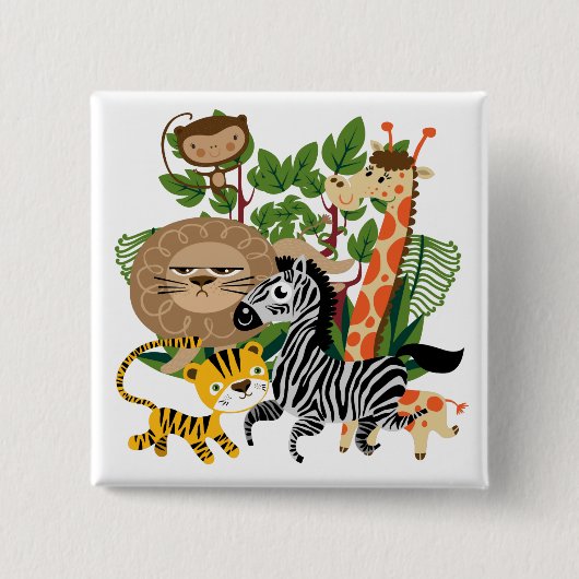 動物のサファリ 缶バッジ (正面)