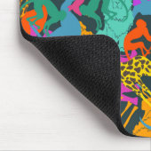 動物のシルエットパターン マウスパッド (コーナー)