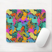 動物のシルエットパターン マウスパッド (マウス)