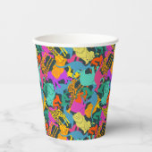 動物のシルエットパターン 紙コップ (正面)