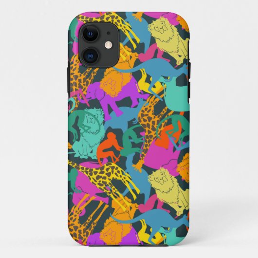 動物のシルエットパターン Case-Mate iPhoneケース (裏面)