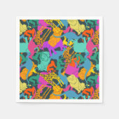 動物のシルエット模様 スタンダードカクテルナプキン (正面)