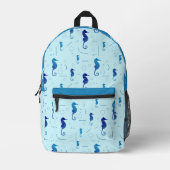 動物のシーライフブルーシーホース名 プリントバックパック (正面)