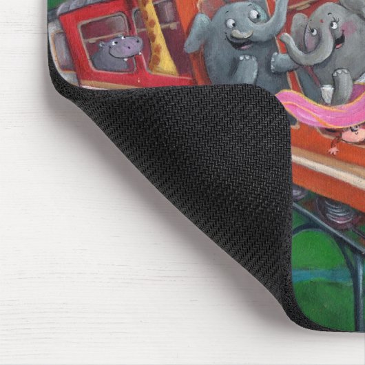 動物のジャングルの列車 マウスパッド (コーナー)