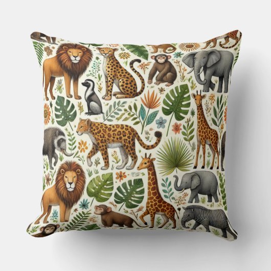動物のジャングル クッション (正面)