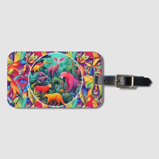 動物のジャングル ラゲッジタグ (正面横)