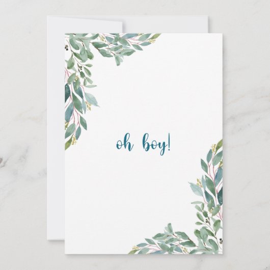 動物のジャングル?車Oh男の子ベビーシャワー 招待状 (裏面)