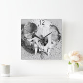 動物のスカル スクエア壁時計 (ホーム)