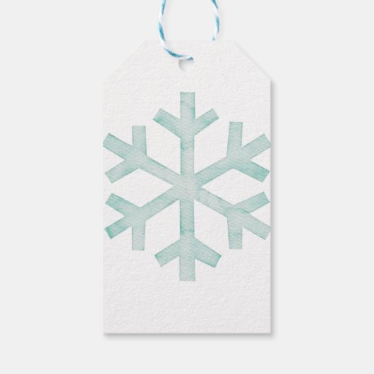 動物のスノーフレーク冬のベビーシャワーサンキューカード ギフトタグ (裏面)
