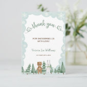 動物のスノーフレーク冬のベビーシャワーサンキューカード サンキューカード (スタンド正面)