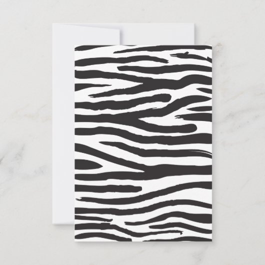 動物のゼブラ印刷パーソナライズされたノートカード サンキューカード (裏面)