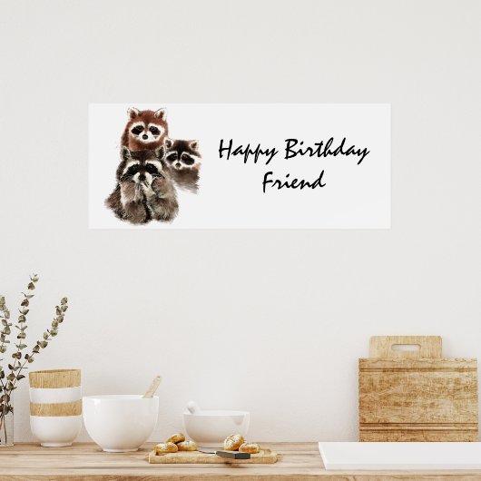 動物のタヌキの友だちは下着のユーモアのようなものだ ポスター (キッチン)