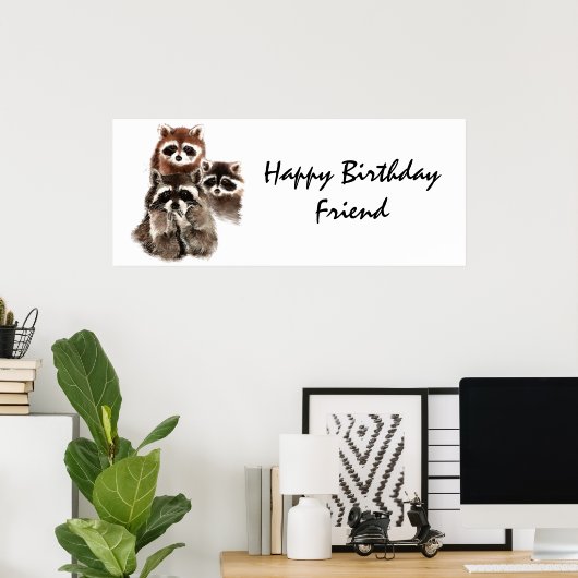 動物のタヌキの友だちは下着のユーモアのようなものだ ポスター (ホームオフィス)