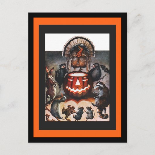 動物のダンスを収穫 ポストカード (正面)