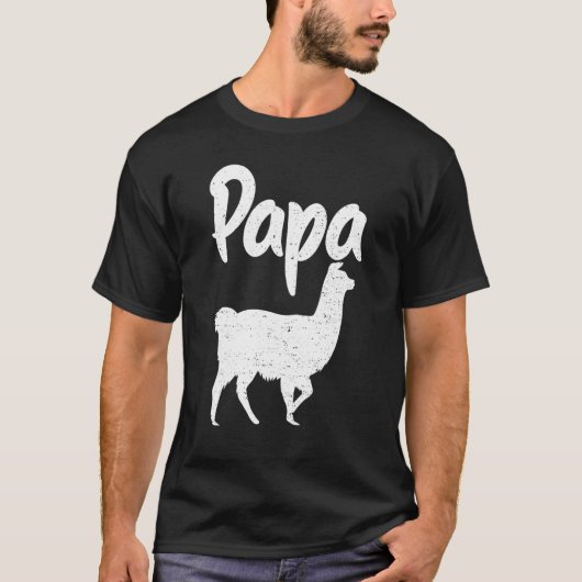 動物のテーマ父の日Tee Cute Papa Llama Anima Tシャツ (正面)