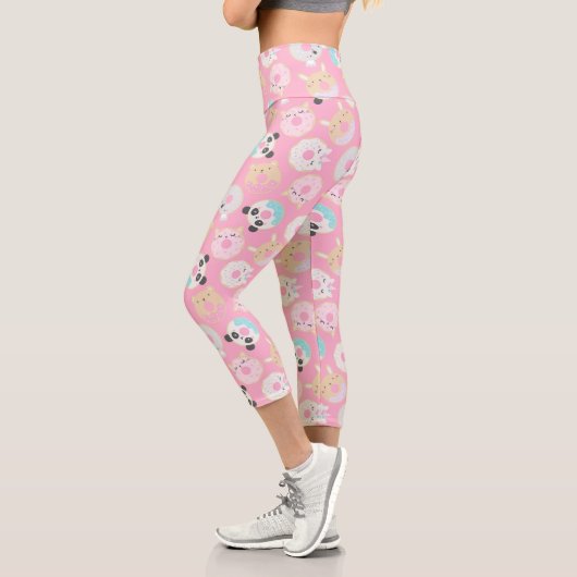 動物のドーナツと可愛い振りかける カプリレギンス (左)