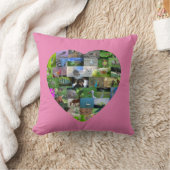 動物のハート – ピンク クッション (ブランケット)