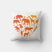 動物のハート，動物を愛する者への贈り物 クッション (正面)