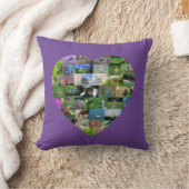 動物のハート – 紫 クッション (ブランケット)