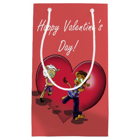 動物のバレンタインデー スモールペーパーバッグ (正面)