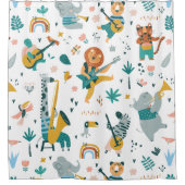 動物のバンドパターン シャワーカーテン (正面)