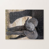 動物のパズル母親と赤ちゃん動物ゾウpho ジグソーパズル (横)