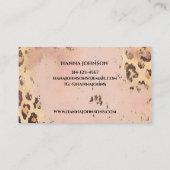 動物のパターンフェイク金ゴールドジッターMonogram初期 名刺 (裏面)