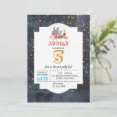 動物のパーティー – 動物の誕生日パーティーボーイガール 招待状 (スタンド正面)