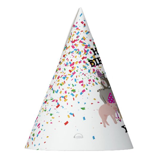 動物のパーティー – 誕生日パーティーで動物 パーティーハット (左)