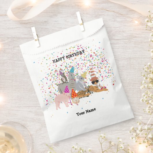 動物のパーティー – 誕生日パーティーで動物 フェイバーバッグ (クリップ留めされた状態)