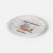 動物のパーティー – 誕生日パーティーで動物 ペーパープレート (アングル)