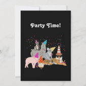 動物のパーティー – 誕生日パーティーで動物 招待状 (裏面)