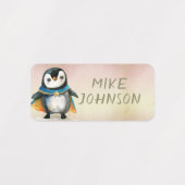 動物のヒーロー防水の子供は服を名前 ラベル (デザイン1)