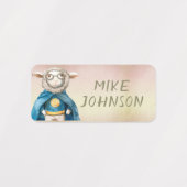 動物のヒーロー防水の子供は服を名前 ラベル (デザイン1)