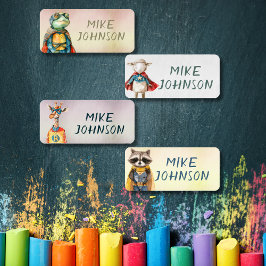 動物のヒーロー防水の子供は服を名前 ラベル