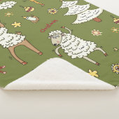 動物のビンテージクリスマス羊 シェルパブランケット (3/4)